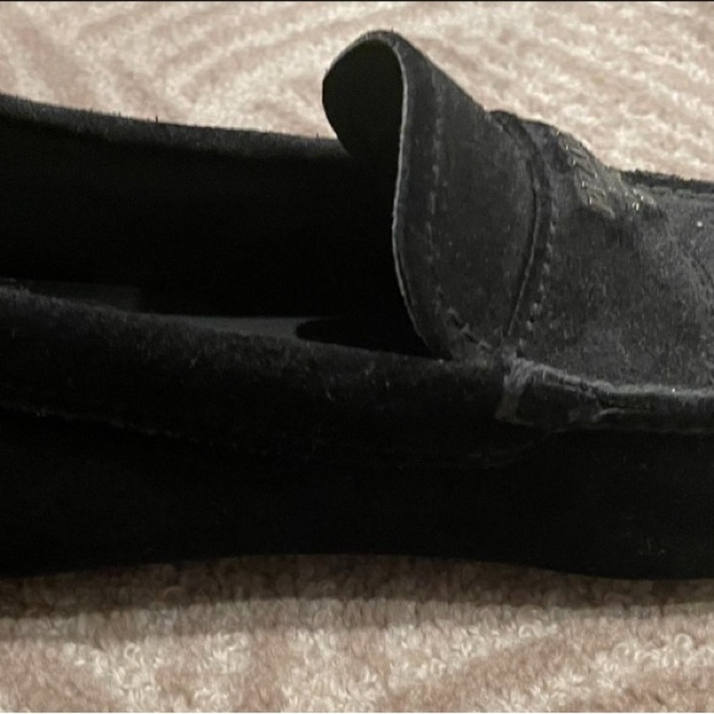 Prada Black Suede Loafers Slip-On Moccasin Style - Picture 3 of 4